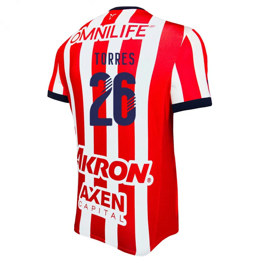 Danxen Bambino Maglia Araceli Torres #26 Rosso Bianco Blu Kit Gara Home 2024/25 Maglietta