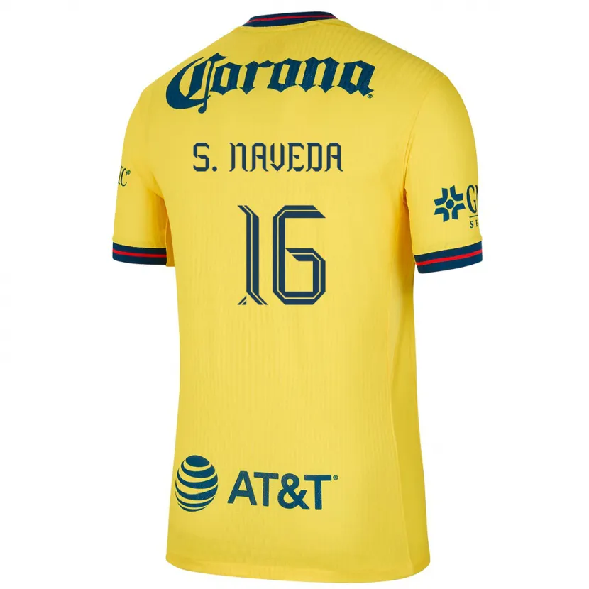Danxen Bambino Maglia Santiago Naveda #16 Giallo Blu Kit Gara Home 2024/25 Maglietta