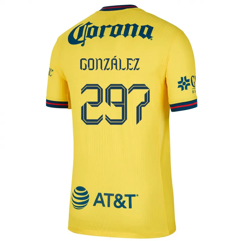 Danxen Bambino Maglia Océlotl González #297 Giallo Blu Kit Gara Home 2024/25 Maglietta