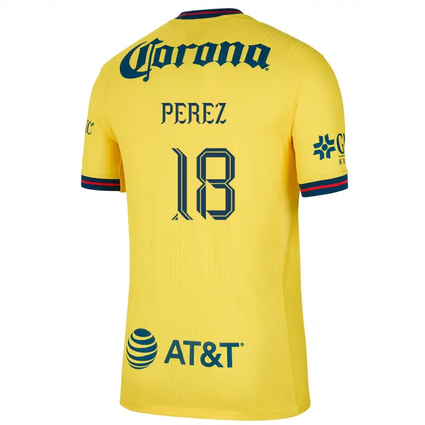 Danxen Bambino Maglia Amanda Perez #18 Giallo Blu Kit Gara Home 2024/25 Maglietta