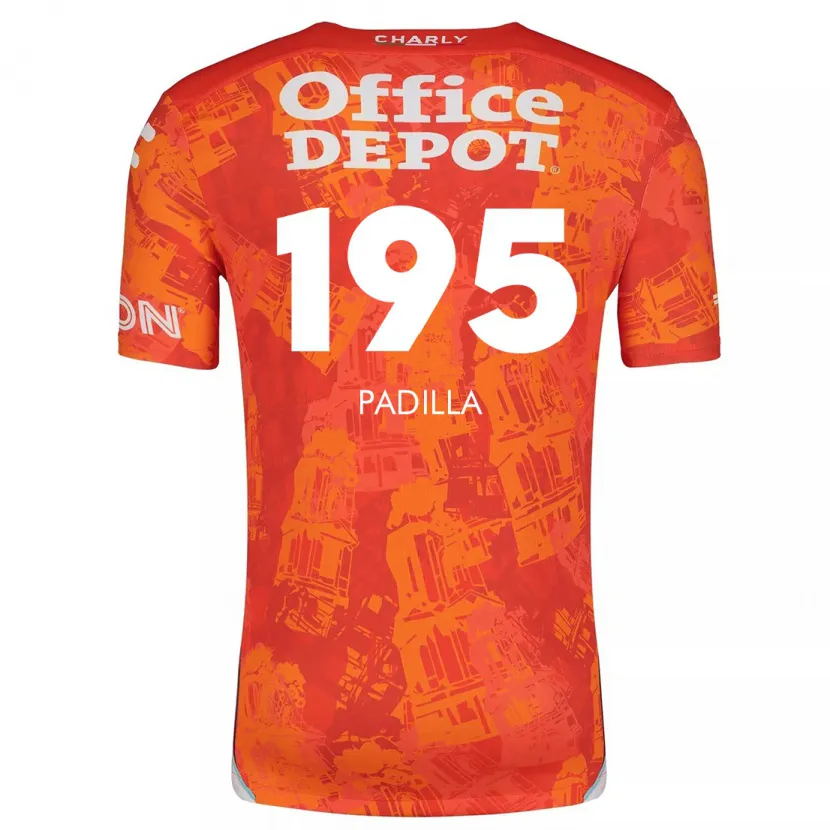 Danxen Bambino Maglia Ángel Padilla #195 Arancione Bianco Kit Gara Away 2024/25 Maglietta