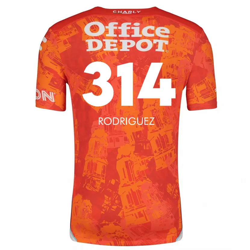 Danxen Bambino Maglia Alan Rodríguez #314 Arancione Bianco Kit Gara Away 2024/25 Maglietta