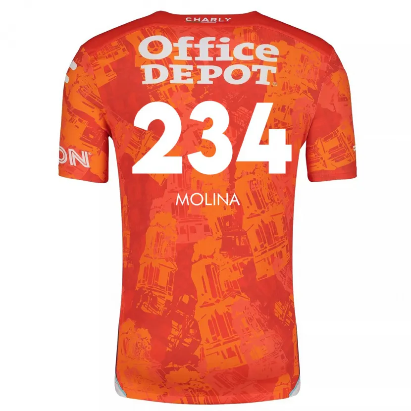 Danxen Bambino Maglia Yoshimar Molina #234 Arancione Bianco Kit Gara Away 2024/25 Maglietta