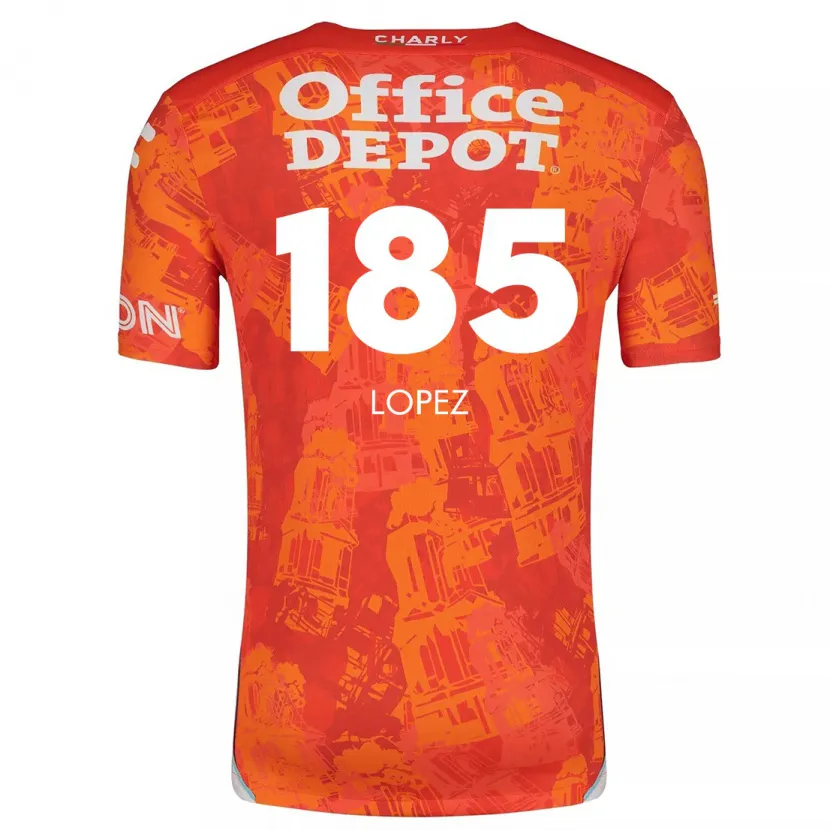 Danxen Bambino Maglia René López #185 Arancione Bianco Kit Gara Away 2024/25 Maglietta