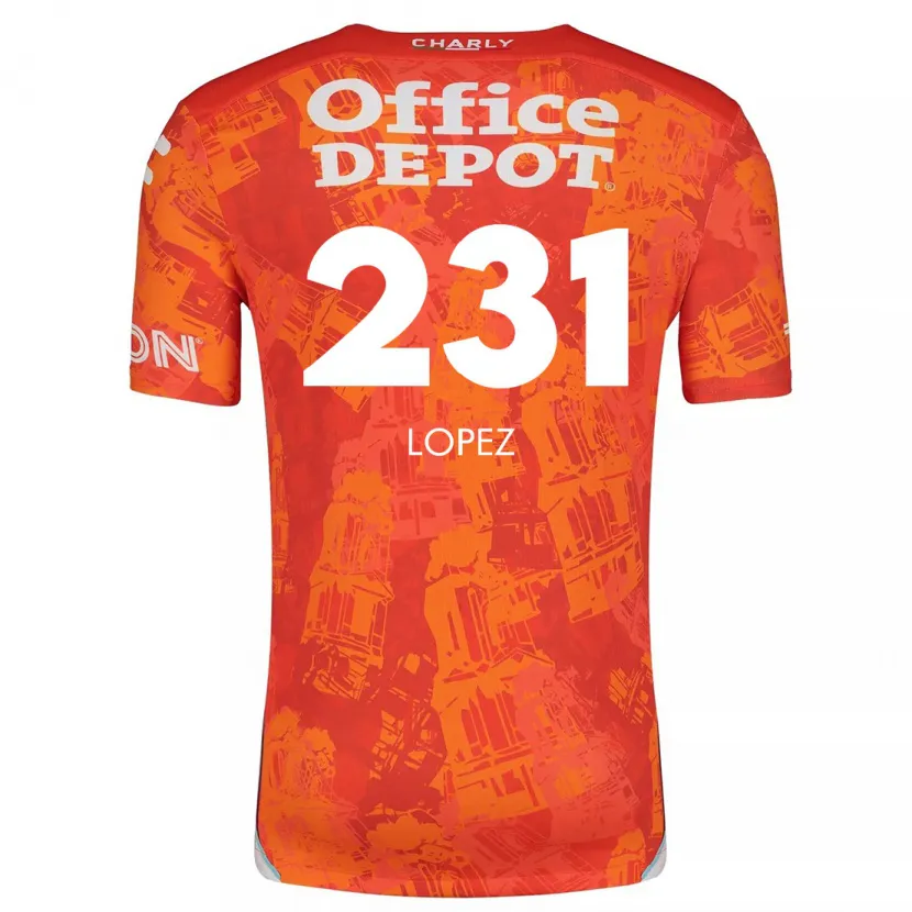 Danxen Bambino Maglia Víctor López #231 Arancione Bianco Kit Gara Away 2024/25 Maglietta