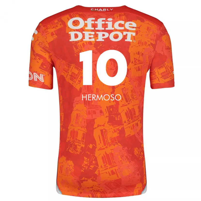 Danxen Bambino Maglia Jennifer Hermoso #10 Arancione Bianco Kit Gara Away 2024/25 Maglietta
