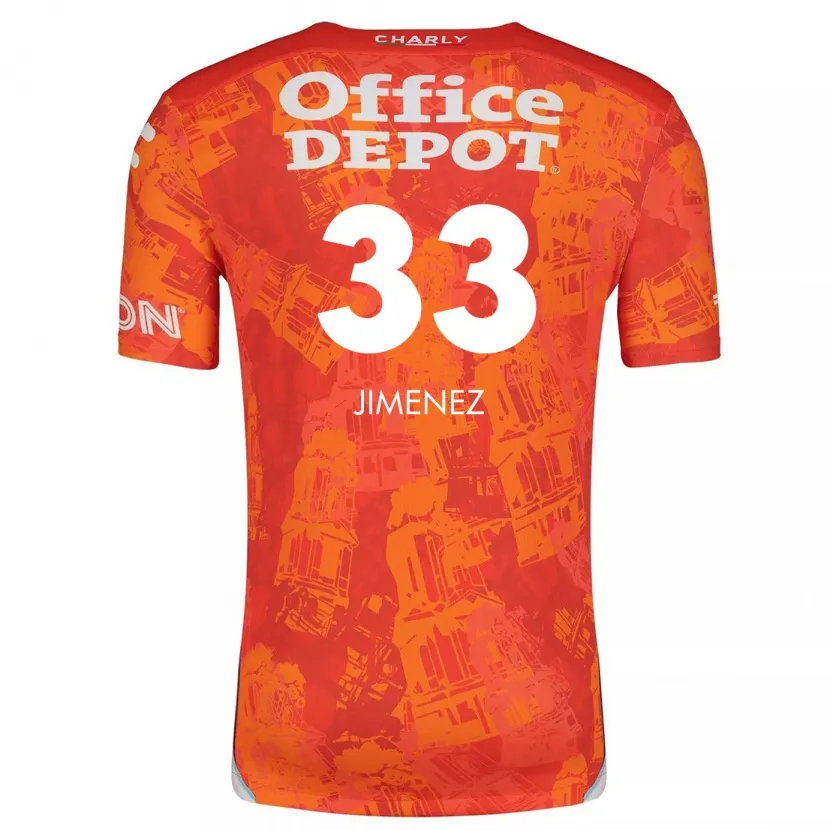 Danxen Bambino Maglia Stefani Jiménez #33 Arancione Bianco Kit Gara Away 2024/25 Maglietta