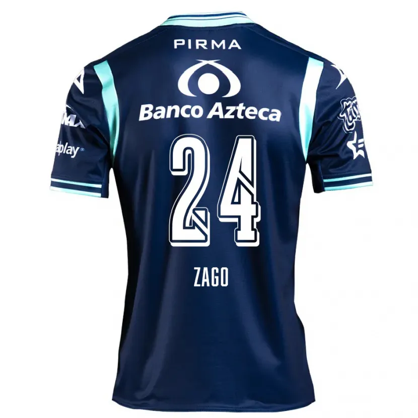Danxen Bambino Maglia Diego Zago #24 Blu Navy Kit Gara Away 2024/25 Maglietta