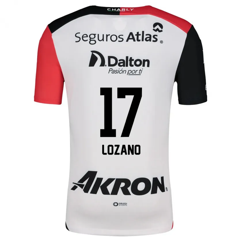 Danxen Bambino Maglia José Lozano #17 Bianco Rosso Nero Kit Gara Away 2024/25 Maglietta