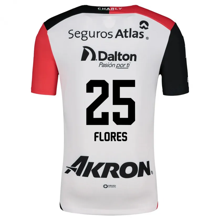 Danxen Bambino Maglia Leonardo Flores #25 Bianco Rosso Nero Kit Gara Away 2024/25 Maglietta