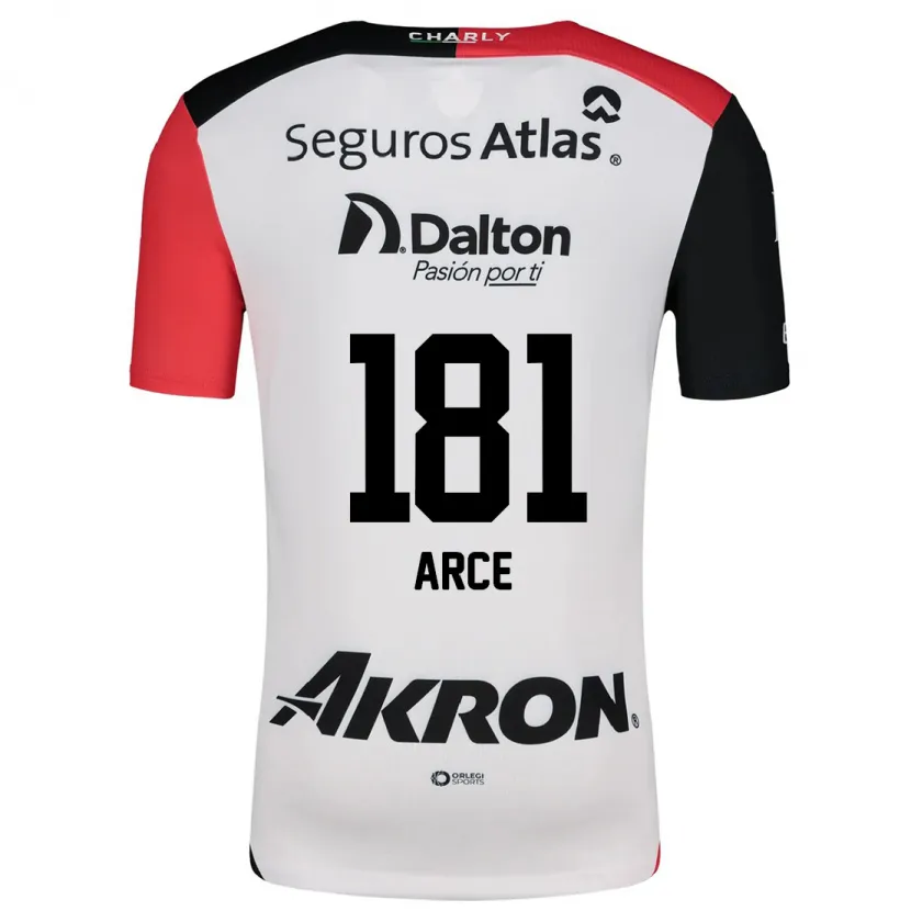 Danxen Bambino Maglia Edson Arce #181 Bianco Rosso Nero Kit Gara Away 2024/25 Maglietta