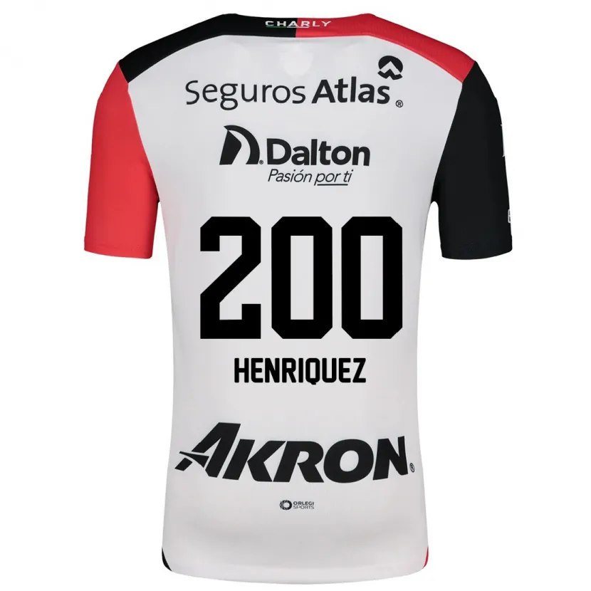 Danxen Bambino Maglia Carlos Henríquez #200 Bianco Rosso Nero Kit Gara Away 2024/25 Maglietta