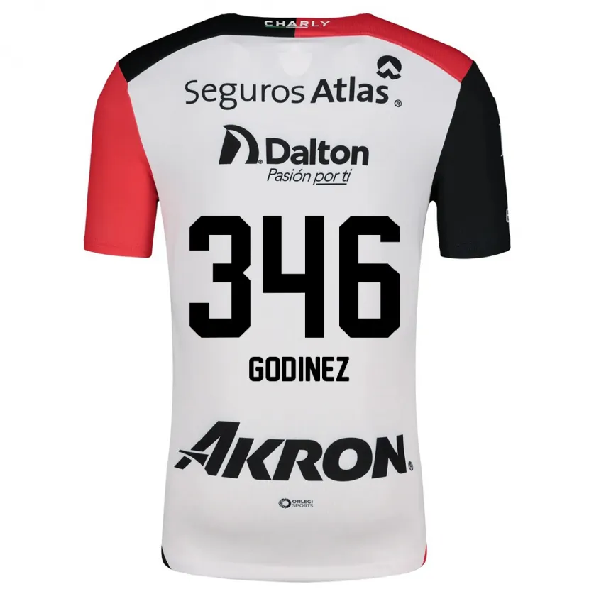 Danxen Bambino Maglia Olmo Godínez #346 Bianco Rosso Nero Kit Gara Away 2024/25 Maglietta
