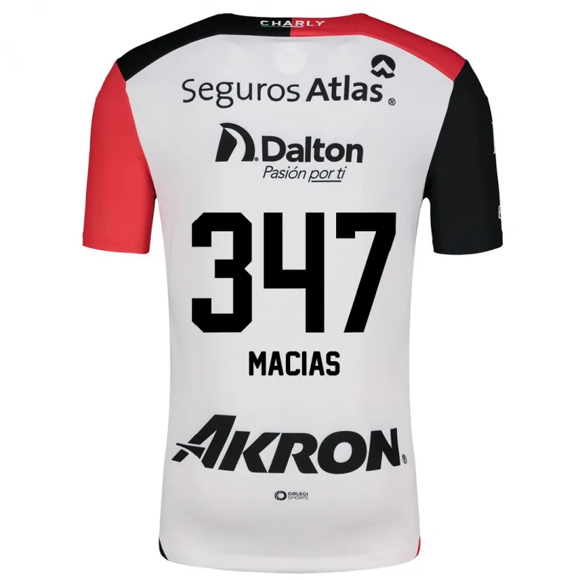 Danxen Bambino Maglia Ángel Macías #347 Bianco Rosso Nero Kit Gara Away 2024/25 Maglietta