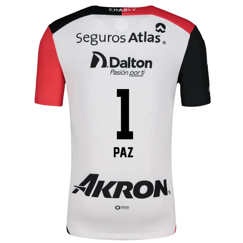 Danxen Bambino Maglia Ana Gabriela Paz #1 Bianco Rosso Nero Kit Gara Away 2024/25 Maglietta