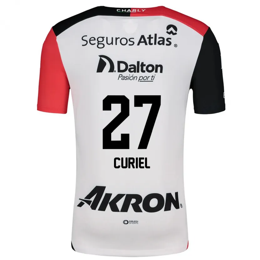 Danxen Bambino Maglia Alexa Curiel #27 Bianco Rosso Nero Kit Gara Away 2024/25 Maglietta