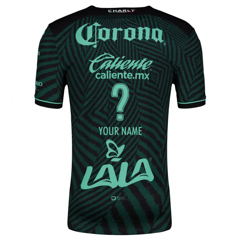 Danxen Bambino Maglia Il Tuo Nome #0 Nero Verde Kit Gara Away 2024/25 Maglietta