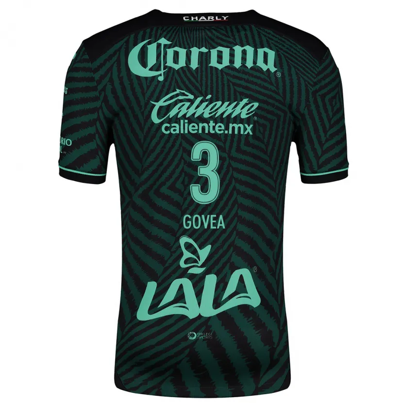 Danxen Bambino Maglia Ismael Govea #3 Nero Verde Kit Gara Away 2024/25 Maglietta