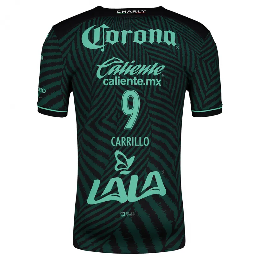Danxen Bambino Maglia Jordán Carrillo #9 Nero Verde Kit Gara Away 2024/25 Maglietta