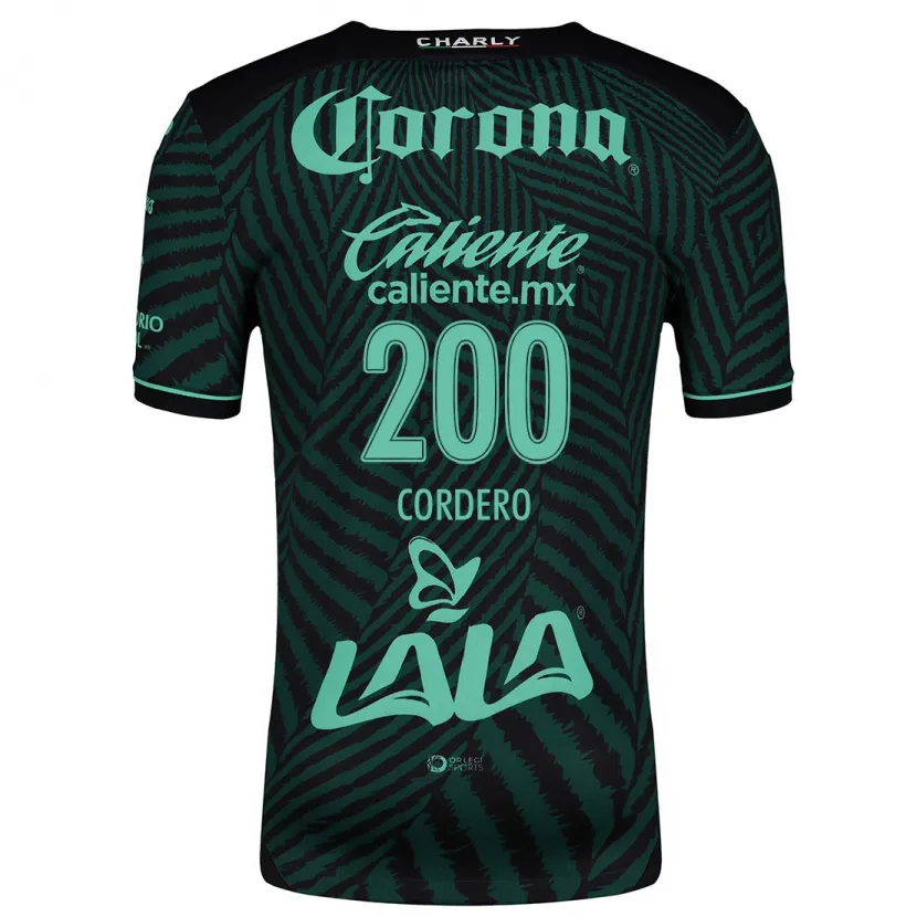 Danxen Bambino Maglia Mario Cordero #200 Nero Verde Kit Gara Away 2024/25 Maglietta