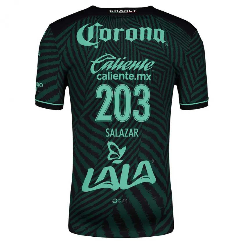 Danxen Bambino Maglia Roberto Salazar #203 Nero Verde Kit Gara Away 2024/25 Maglietta