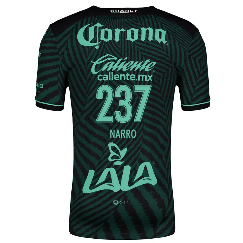 Danxen Bambino Maglia Ernesto Narro #237 Nero Verde Kit Gara Away 2024/25 Maglietta