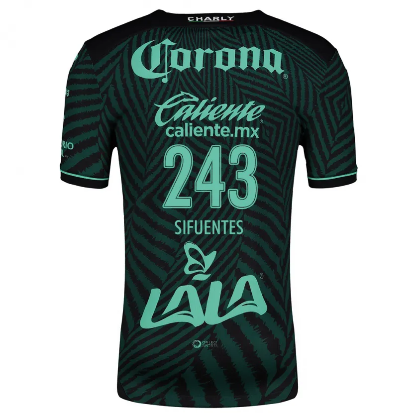 Danxen Bambino Maglia José Sifuentes #243 Nero Verde Kit Gara Away 2024/25 Maglietta