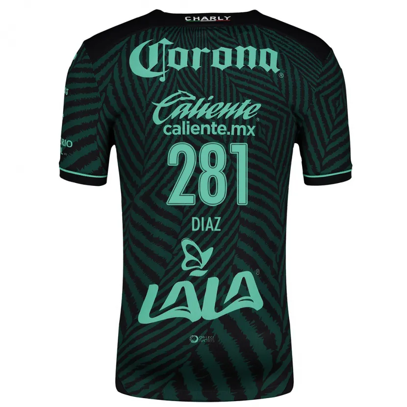 Danxen Bambino Maglia Didier Díaz #281 Nero Verde Kit Gara Away 2024/25 Maglietta