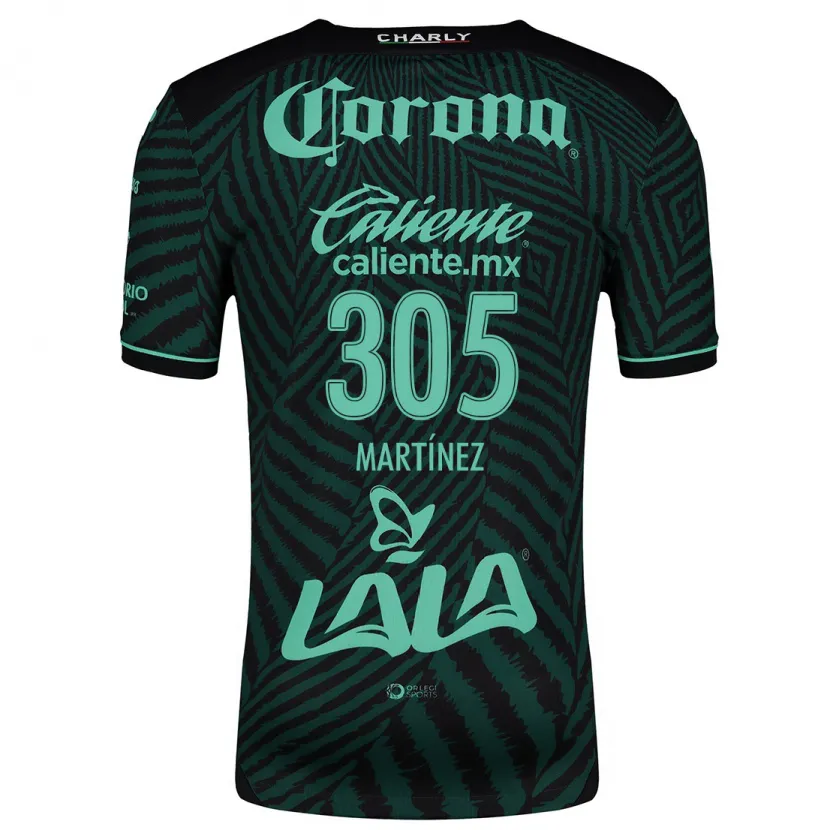 Danxen Bambino Maglia Cristian Martínez #305 Nero Verde Kit Gara Away 2024/25 Maglietta