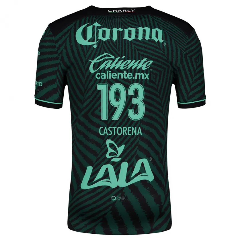 Danxen Bambino Maglia Damián Castorena #193 Nero Verde Kit Gara Away 2024/25 Maglietta