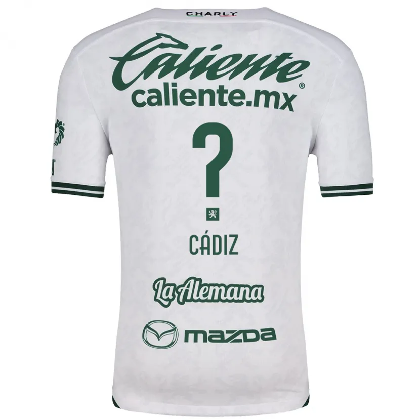 Danxen Bambino Maglia Jhonder Cádiz #0 Bianco Verde Kit Gara Away 2024/25 Maglietta