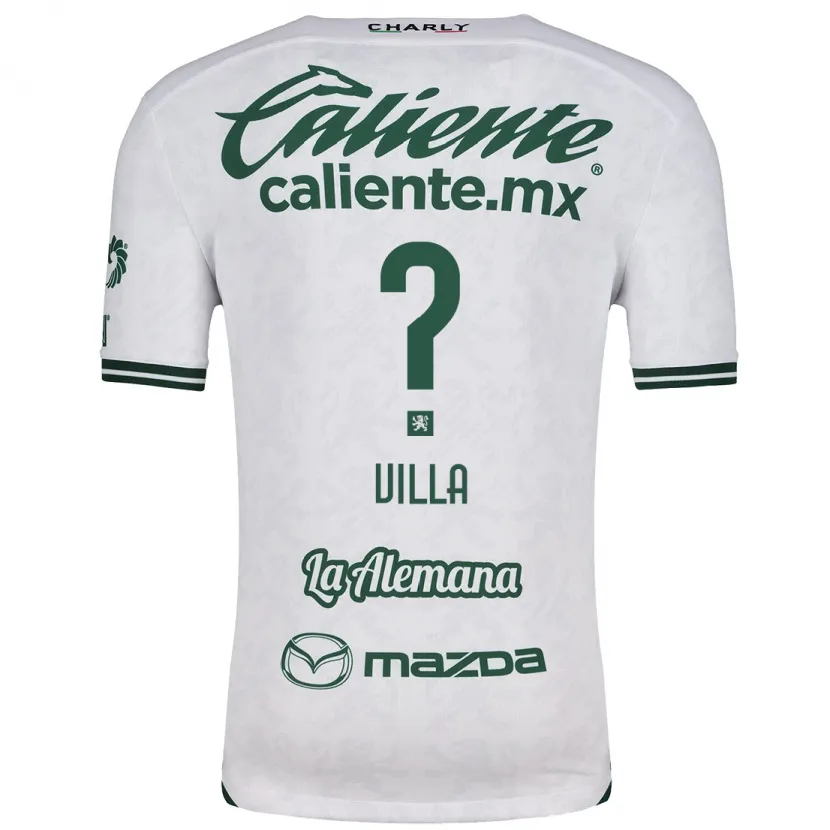 Danxen Bambino Maglia Óscar Villa #0 Bianco Verde Kit Gara Away 2024/25 Maglietta