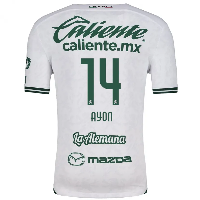 Danxen Bambino Maglia Ettson Ayón #14 Bianco Verde Kit Gara Away 2024/25 Maglietta