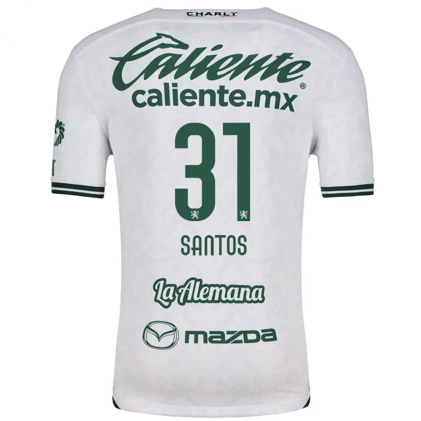 Danxen Bambino Maglia Sebastián Santos #31 Bianco Verde Kit Gara Away 2024/25 Maglietta