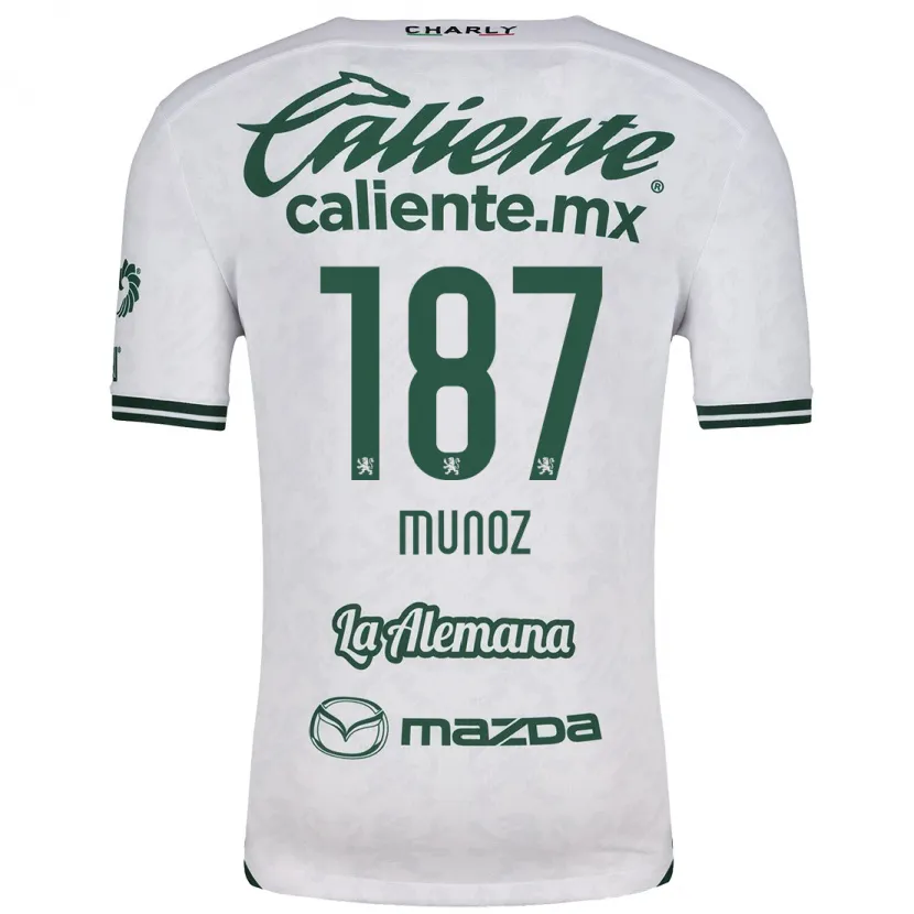 Danxen Bambino Maglia Diego Muñoz #187 Bianco Verde Kit Gara Away 2024/25 Maglietta