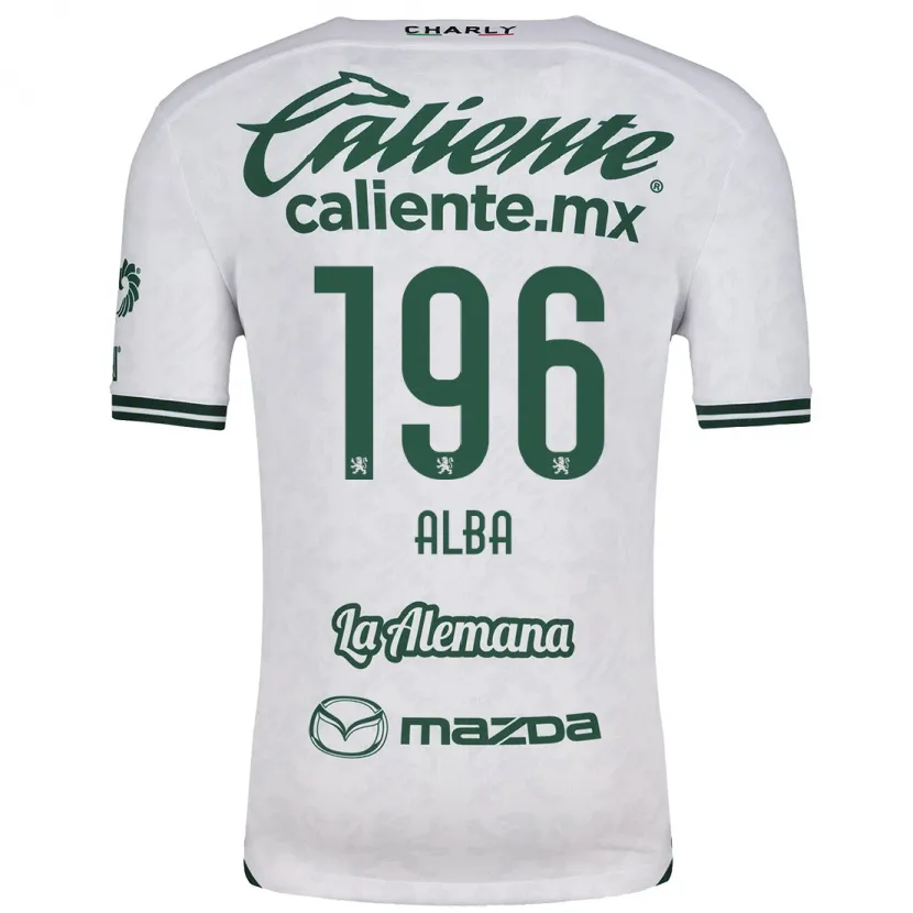 Danxen Bambino Maglia Óscar Alba #196 Bianco Verde Kit Gara Away 2024/25 Maglietta