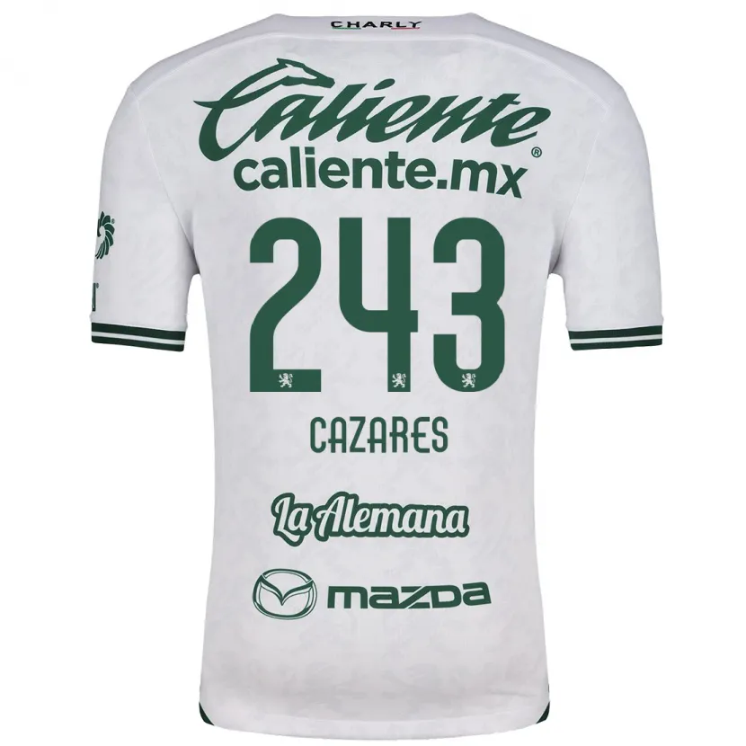 Danxen Bambino Maglia Juan Cázares #243 Bianco Verde Kit Gara Away 2024/25 Maglietta