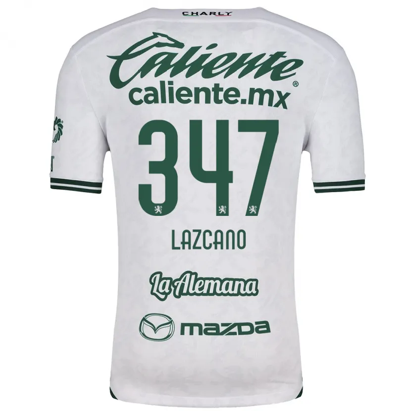Danxen Bambino Maglia Evan Lazcano #347 Bianco Verde Kit Gara Away 2024/25 Maglietta