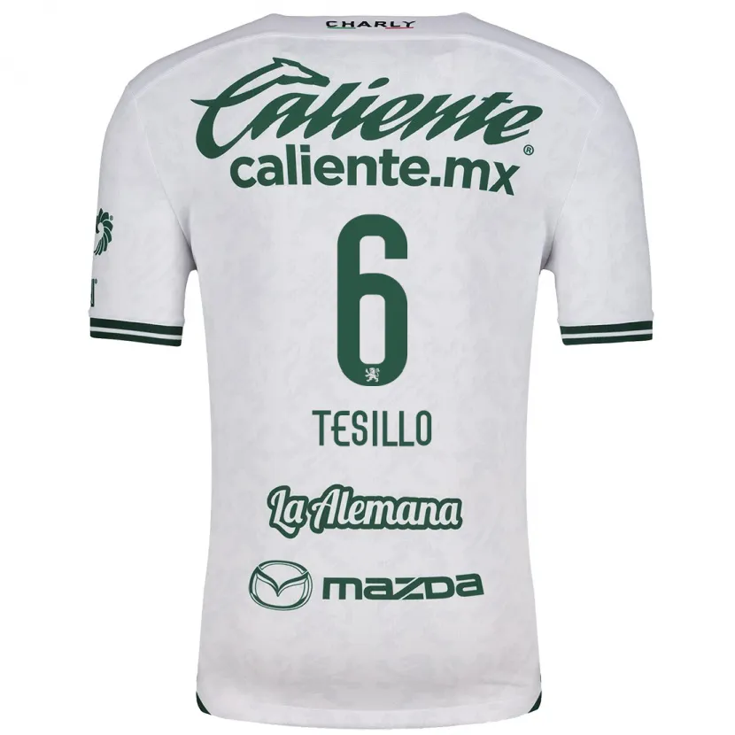 Danxen Bambino Maglia William Tesillo #6 Bianco Verde Kit Gara Away 2024/25 Maglietta
