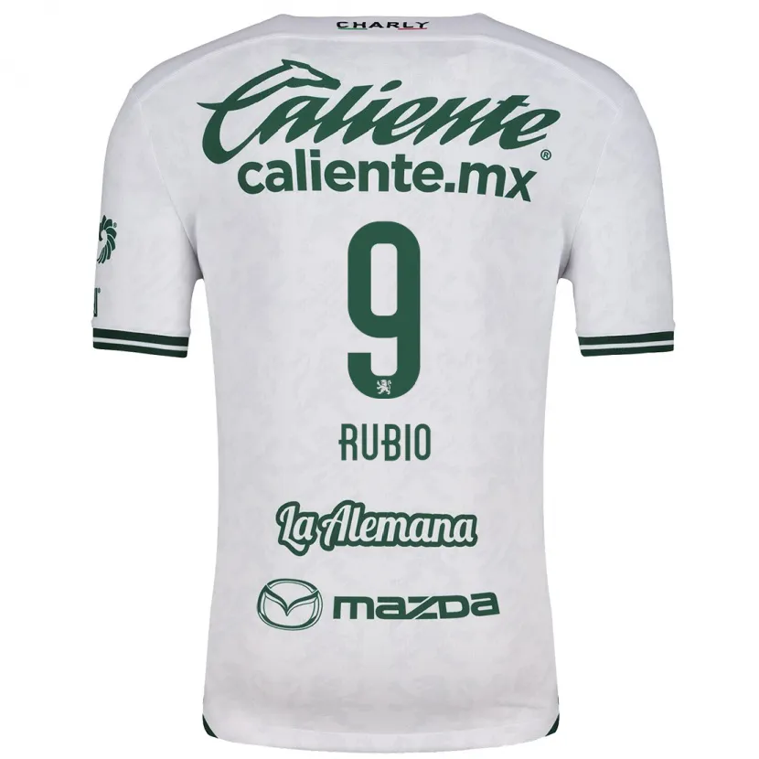 Danxen Bambino Maglia Brian Rubio #9 Bianco Verde Kit Gara Away 2024/25 Maglietta