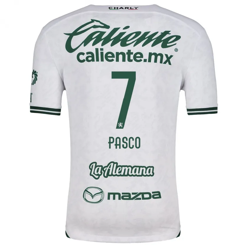 Danxen Bambino Maglia Madeleine Pasco #7 Bianco Verde Kit Gara Away 2024/25 Maglietta