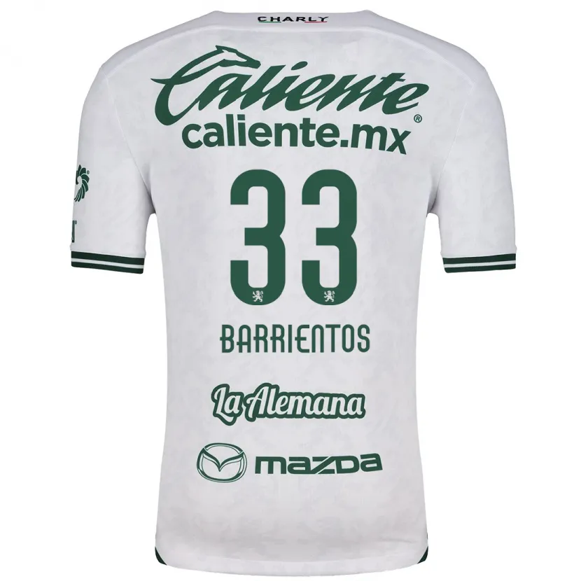 Danxen Bambino Maglia Yashira Barrientos #33 Bianco Verde Kit Gara Away 2024/25 Maglietta