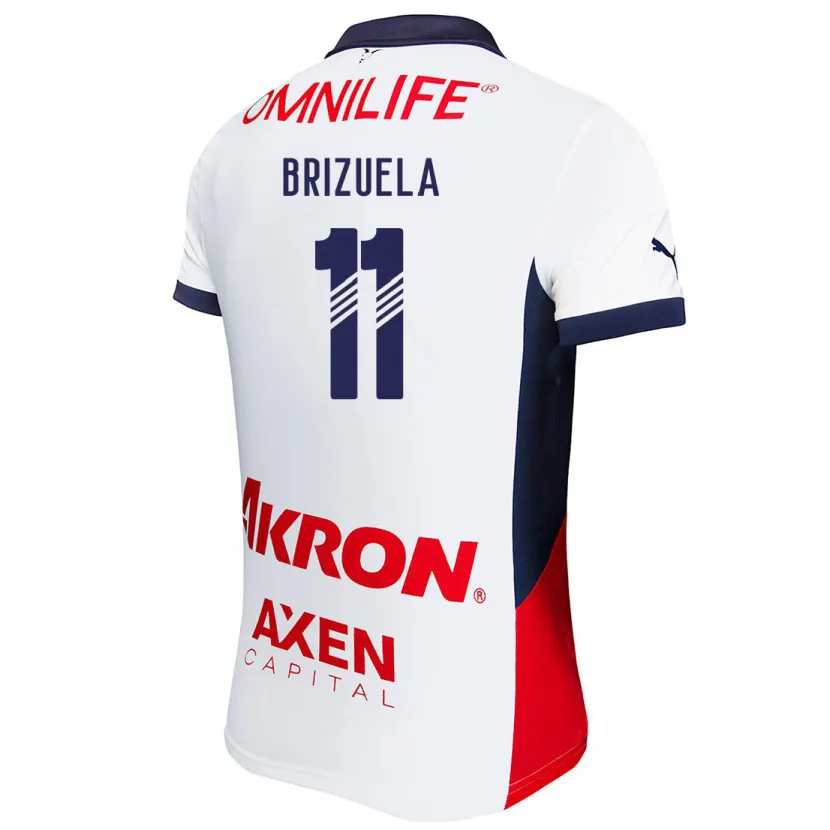 Danxen Bambino Maglia Isaác Brizuela #11 Bianco Rosso Blu Kit Gara Away 2024/25 Maglietta