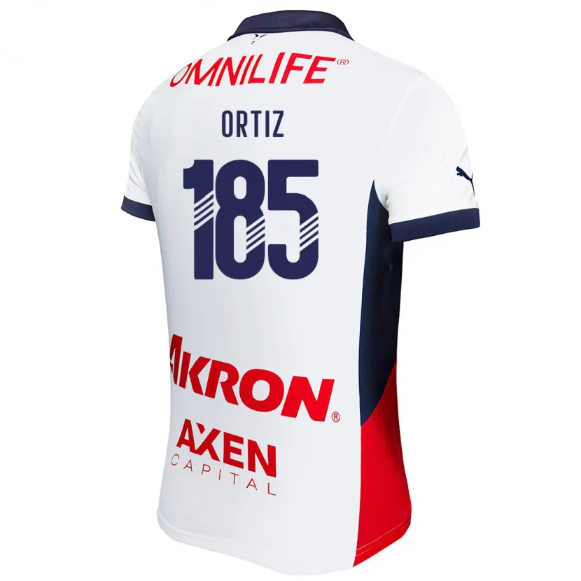 Danxen Bambino Maglia Gibrán Ortiz #185 Bianco Rosso Blu Kit Gara Away 2024/25 Maglietta