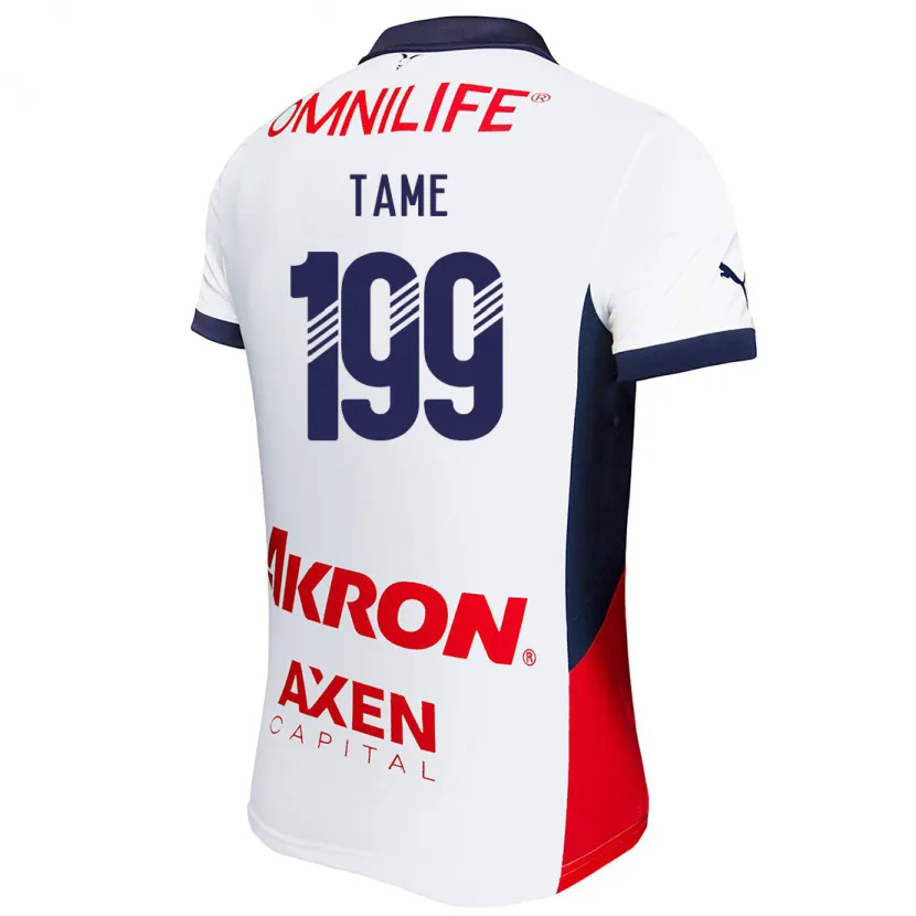 Danxen Bambino Maglia Emilio Tame #199 Bianco Rosso Blu Kit Gara Away 2024/25 Maglietta