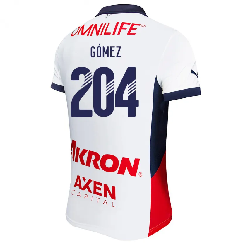 Danxen Bambino Maglia Luis Gómez #204 Bianco Rosso Blu Kit Gara Away 2024/25 Maglietta