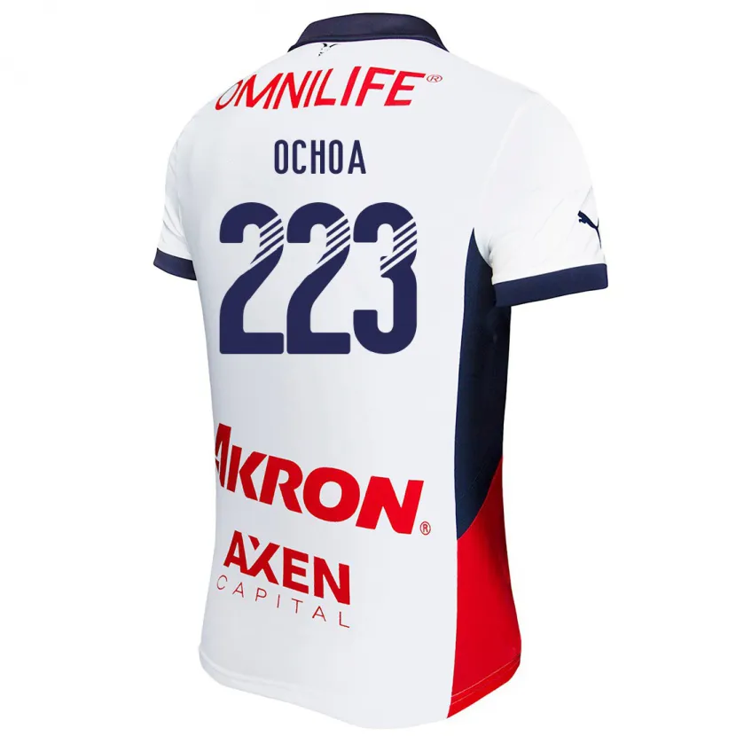 Danxen Bambino Maglia Diego Ochoa #223 Bianco Rosso Blu Kit Gara Away 2024/25 Maglietta