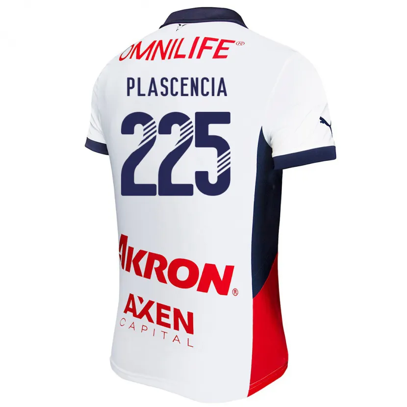 Danxen Bambino Maglia Osvaldo Plascencia #225 Bianco Rosso Blu Kit Gara Away 2024/25 Maglietta