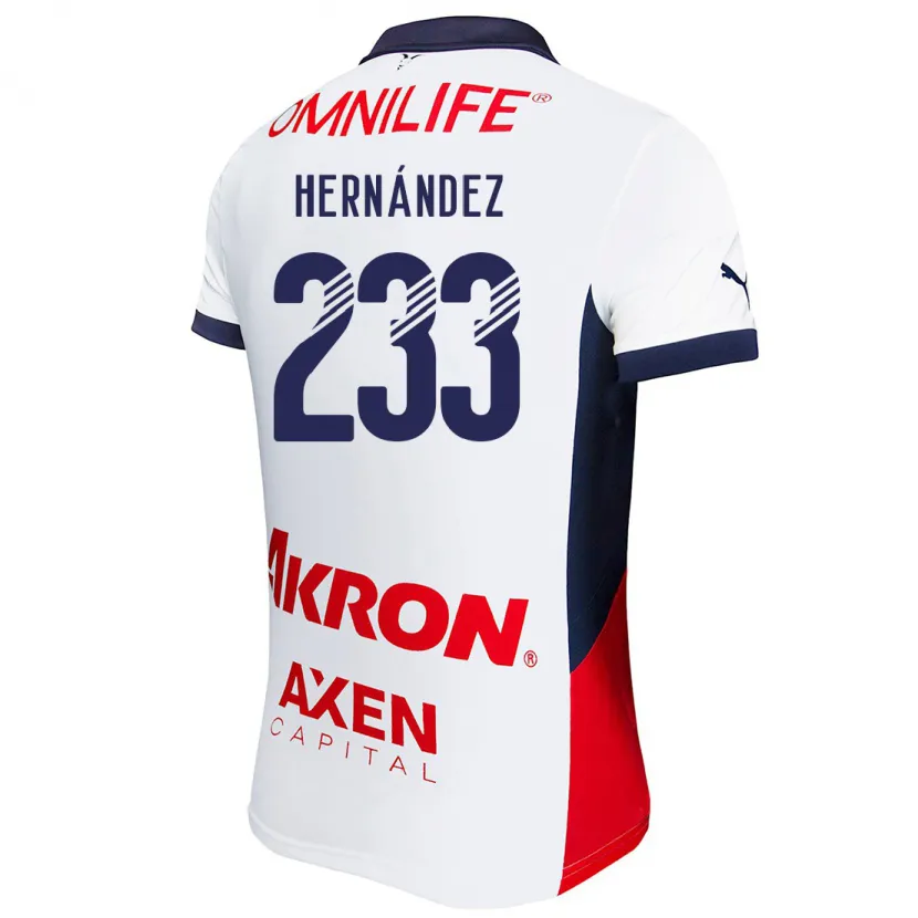 Danxen Bambino Maglia Zinedine Hernández #233 Bianco Rosso Blu Kit Gara Away 2024/25 Maglietta