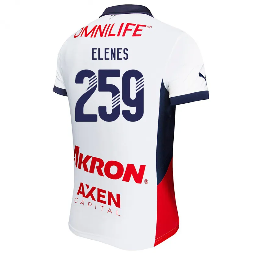 Danxen Bambino Maglia José Elenes #259 Bianco Rosso Blu Kit Gara Away 2024/25 Maglietta